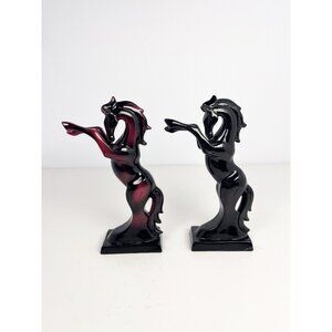 Vintage set of small lacquered horses